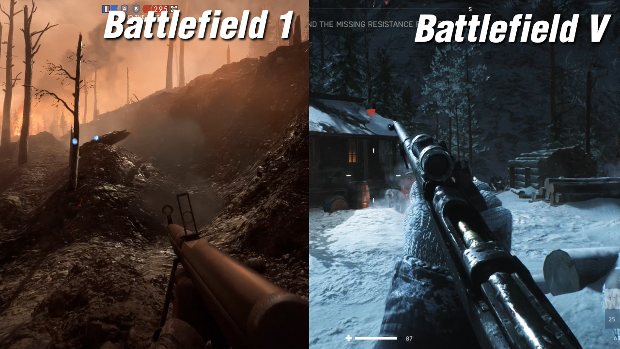 ในภาค Battlefield V จะมีรายละเอียดเรื่องแสง และเงาที่สวยกว่า
