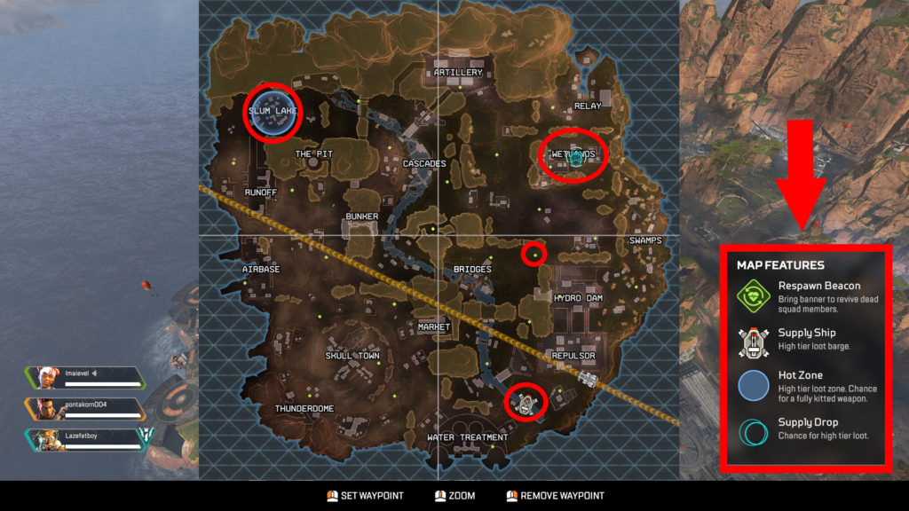 Map feature apex legends